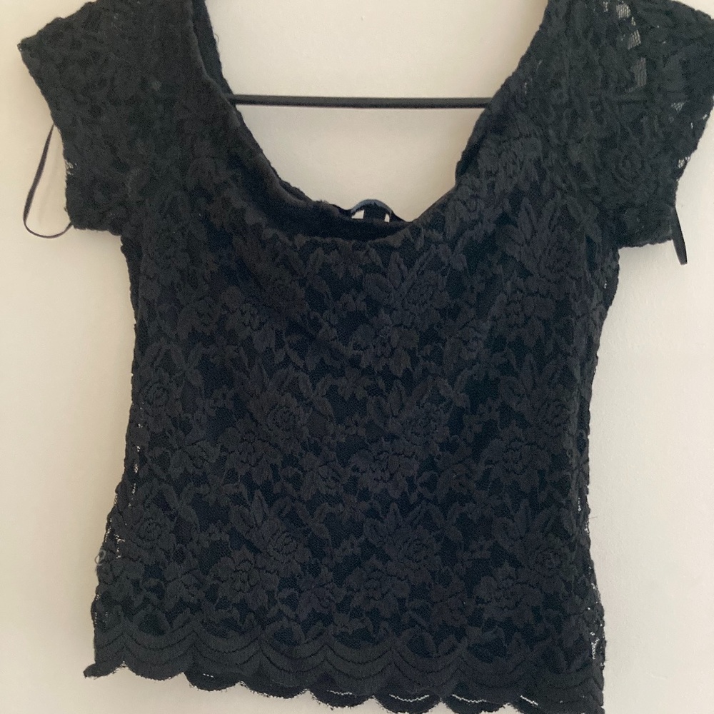 Stylish floral black top